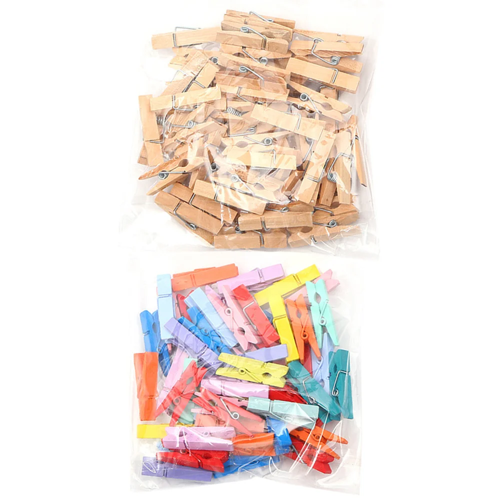 

90Pcs Ornament Portable Multi-function Picture Clamps Photo Accessory Clothespin for Pictures Party Clip