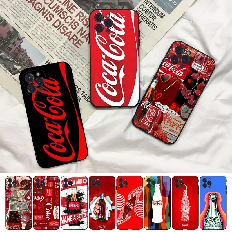 

Fashion Drink Co-ca-cola Phone Case For iPhone 14 11 12 13 Mini Pro XS Max Cover 6 7 8 Plus X XR SE 2020 Funda Shell