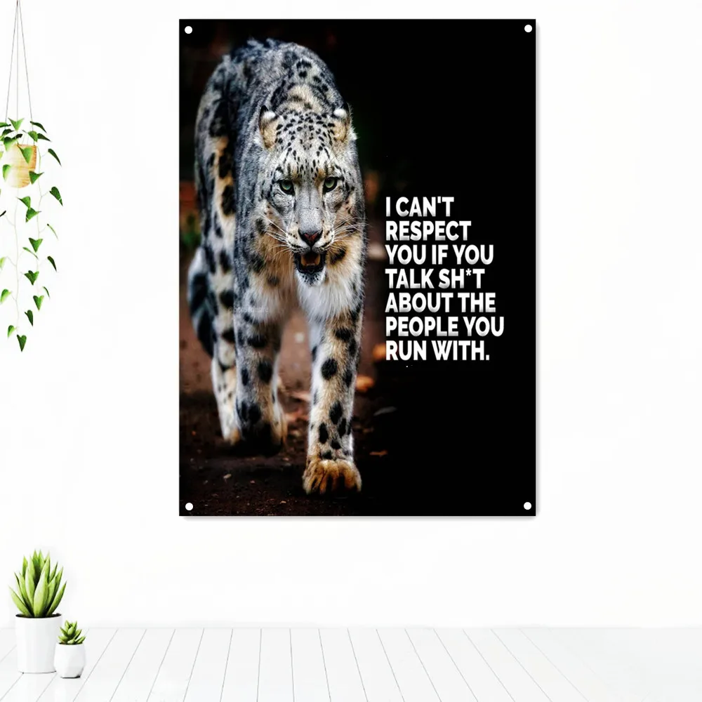 

I CAN'T RESPECT YOU IF YOU TALK SH*T ABOUT THE PEOPLE YOU RUN WITH. Success Inspirational Poster Wall Art Tapestry Banner Flag