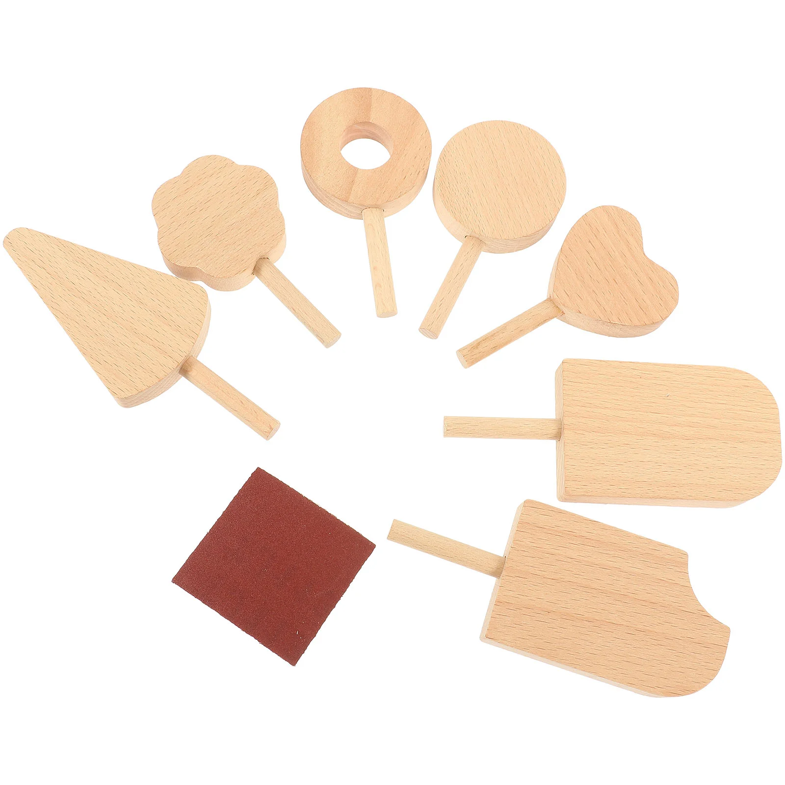 

Cutouts Wood Ice Cream Popsicle Unfinished Wooden Toys Unpainted Pieces Blank Block Crafts Shapes Ornaments