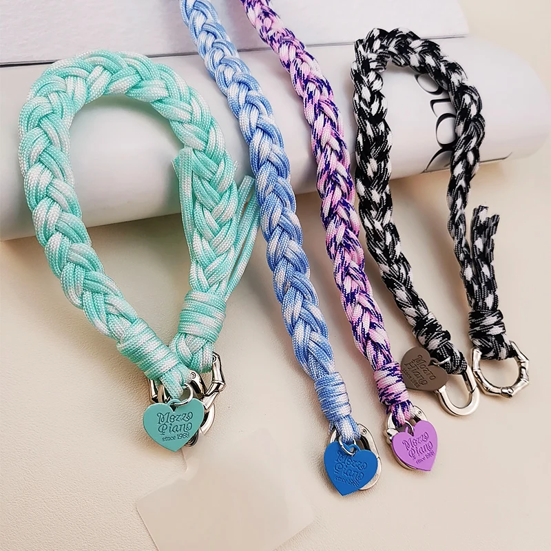 

Mobile Phone Lanyard Hand-woven Bold Wrist Lanyard Short Portable Pendant Phone Case Universal Belt Clip Anti-lost Sling Lanyard