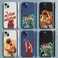 anime slam dunk shooting action for apple iphone 13 12 11 pro max mini xs xr x 8 7 6 plus liquid rope phone case capa cover