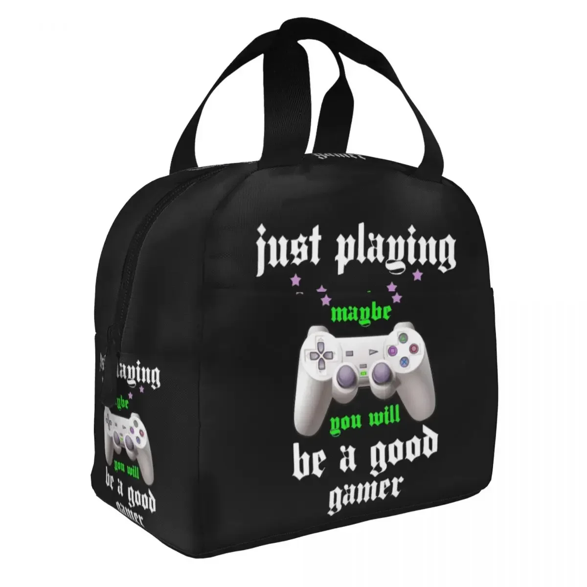 Просто играющий контроллер видеоигр изолированные сумки для обеда портативный
