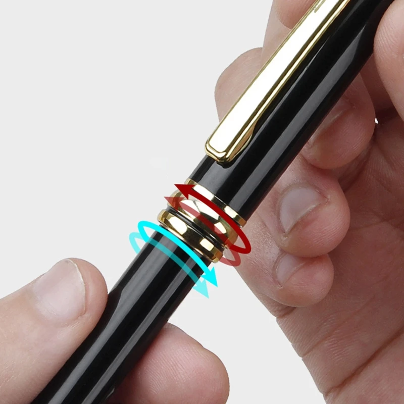 Выдвижная металлическая шариковая ручка гелевая чернильная черная тонкая точка