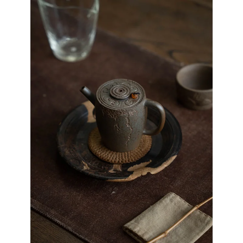 

Yixing фиолетовый глиняный горшок, посуда для чая, ручная работа, сырая руда, бежевая глина, дрова, горение Руи, колеса, бусины, гигантский горшо...