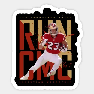 

Christian Mccaffrey Ers 5PCS Stickers for Window Wall Kid Print Car Living Room Luggage Cute Stickers Background Anime Art Home