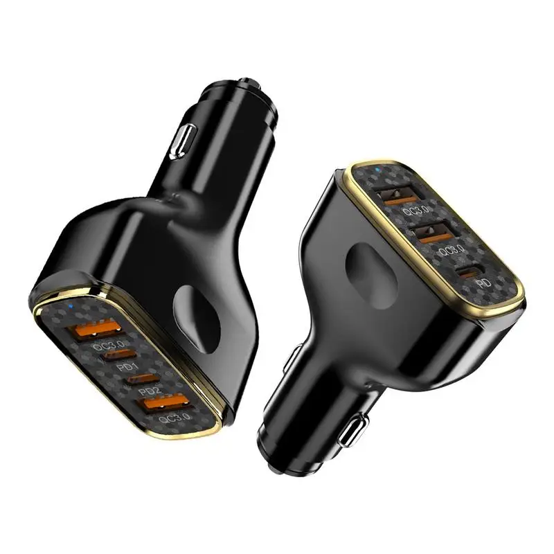 

80W USB Type C Car Charger Multifunctional Fast Charging Dual USB Ports Adapter For Car Trucks Auto Interior Accessories