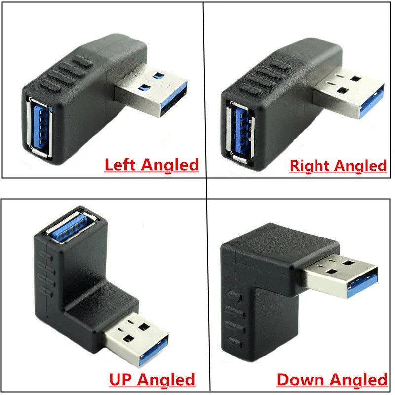 

90 градусов левый и правый угловой разъем USB 3,0 для ноутбука, Прямая поставка