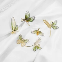 elegant butterfly dragonfly crystal brooches animal bee badge pin vintage zircon collar pins weddings office party jewelry