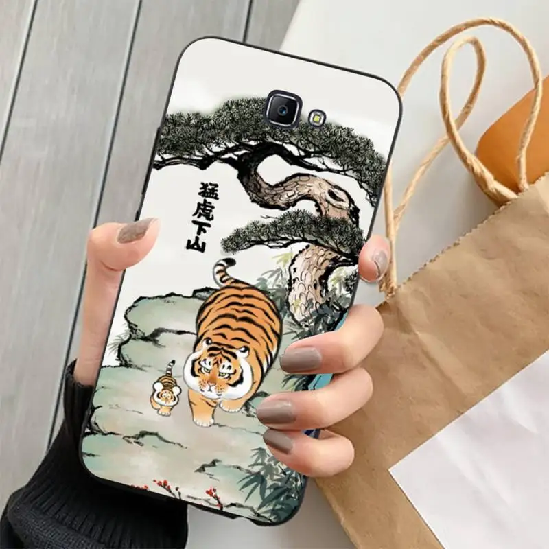 Cartoon Fat Tiger Phone Case for Samsung J 2 3 4 5 6 7 8 prime plus 2018 2017 2016 core images - 6