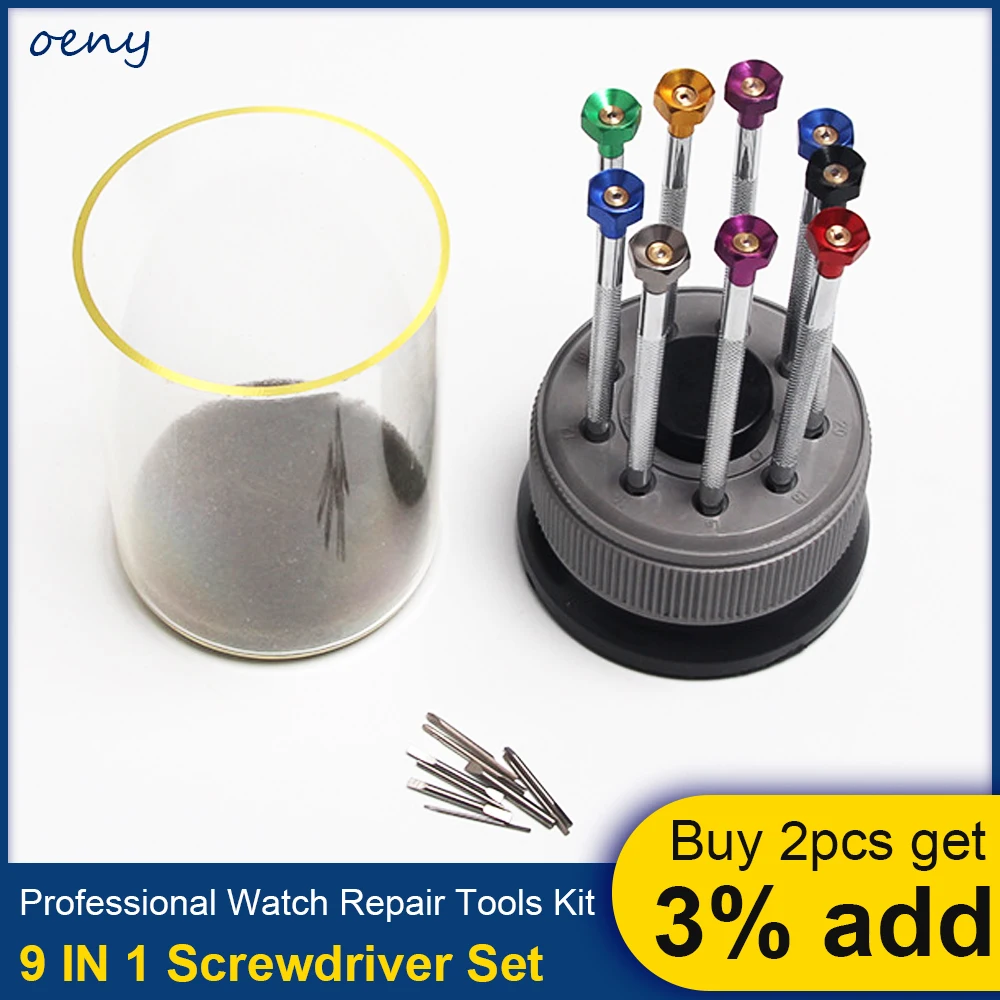 9Pcs/set Watch Strap Link Pins Watches Tools Band Removal Watchmakers Tool Alloy Steel Watch Screwdriver Watch Repair Kit