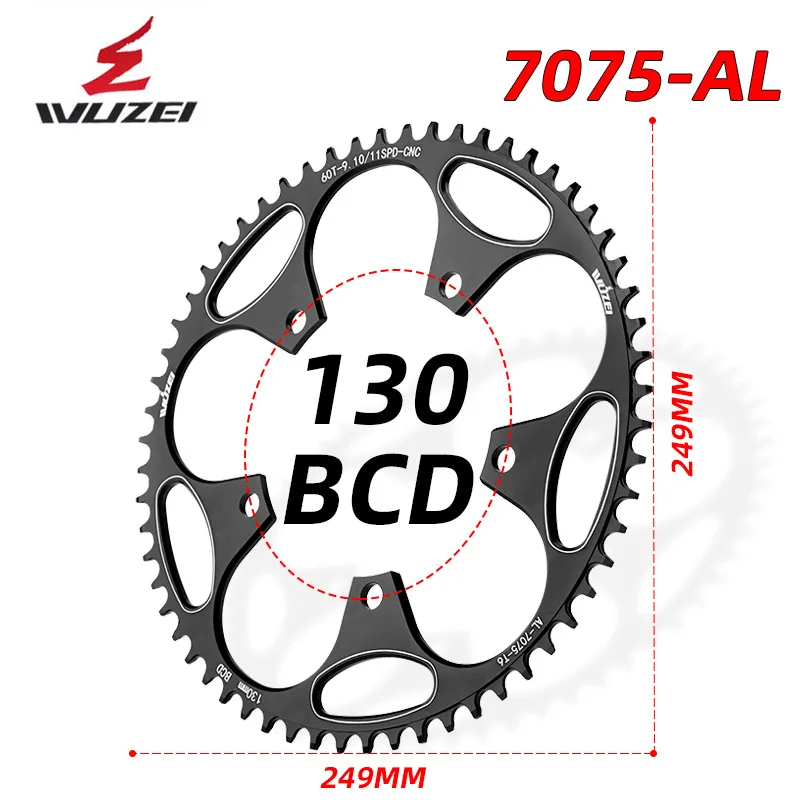 WUZEI 130BCD Road Bike Chainring 50/52/54/56/58/60T Bicycle Sprocket BCD 130 Folding Narrow Wide Chainwheel Cycling Parts |
