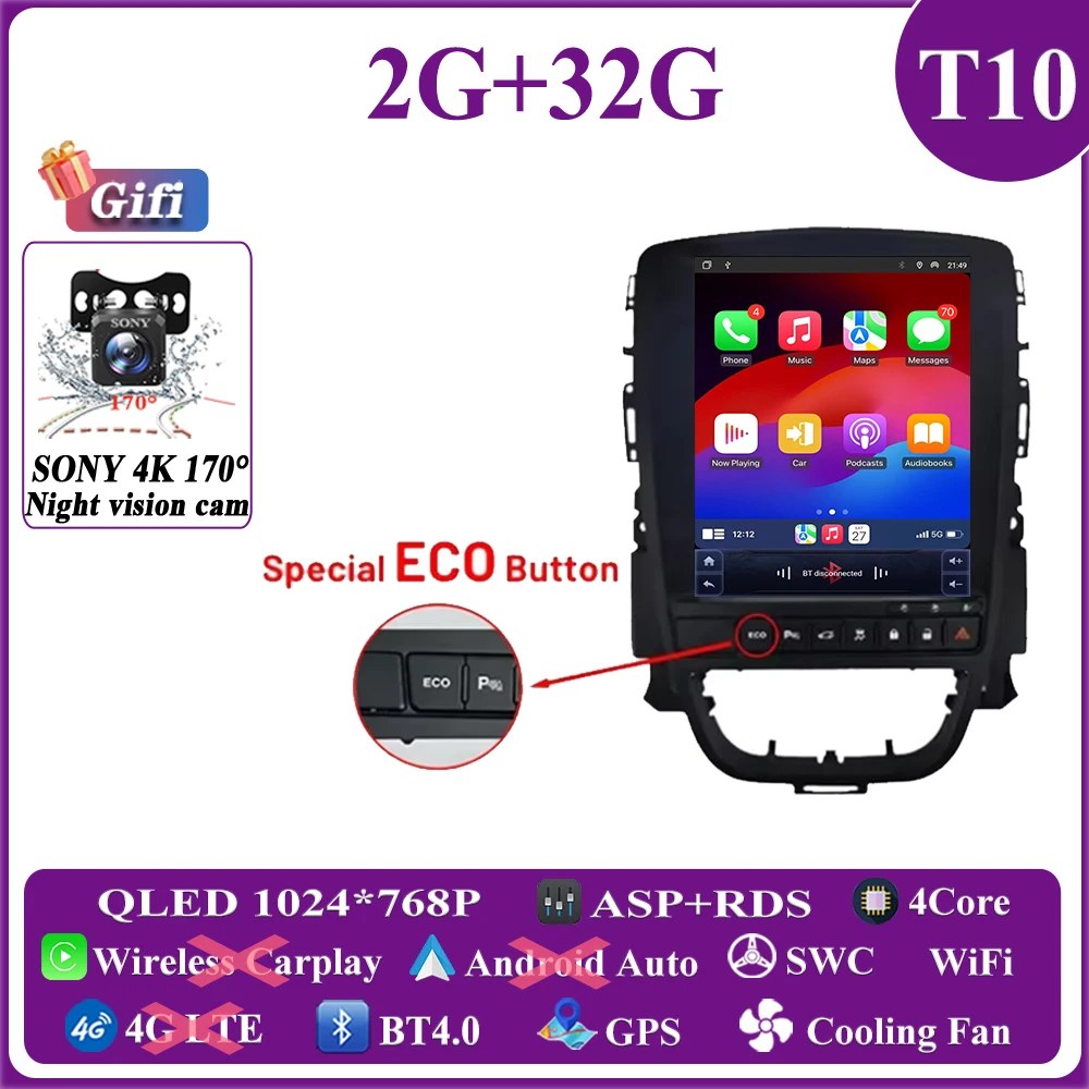 

Автомобильный Android 14, 9,7 дюйма для Opel Astra J Vauxhall Buick Verano 2009-2015, авторадио, GPS-навигация, стерео головное устройство, сенсорный экран