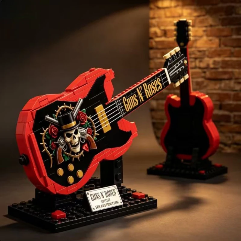 Конструктор «Мини-гитара Guns N' Roses»: Музыкальная тематика, коллекционная модель из кирпичиков, подарок для фанатов и коллекционеров (art.: 3920db495e720) - 3920db495e720