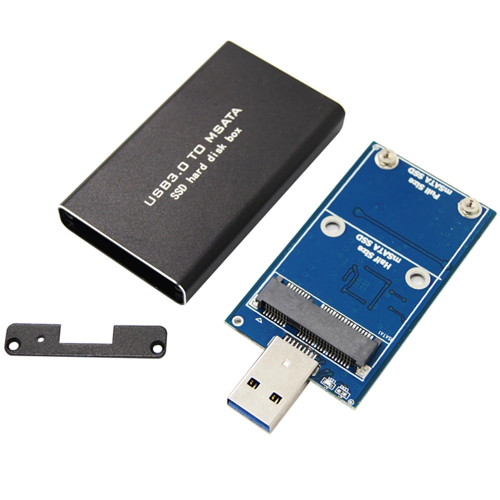 Mini SSD Case MSATA To USB 3.0 MSATA To USB 3.0 Aluminum External Solid State Disk Box Supports 30*30/50 MSATA SSD Hard Disk