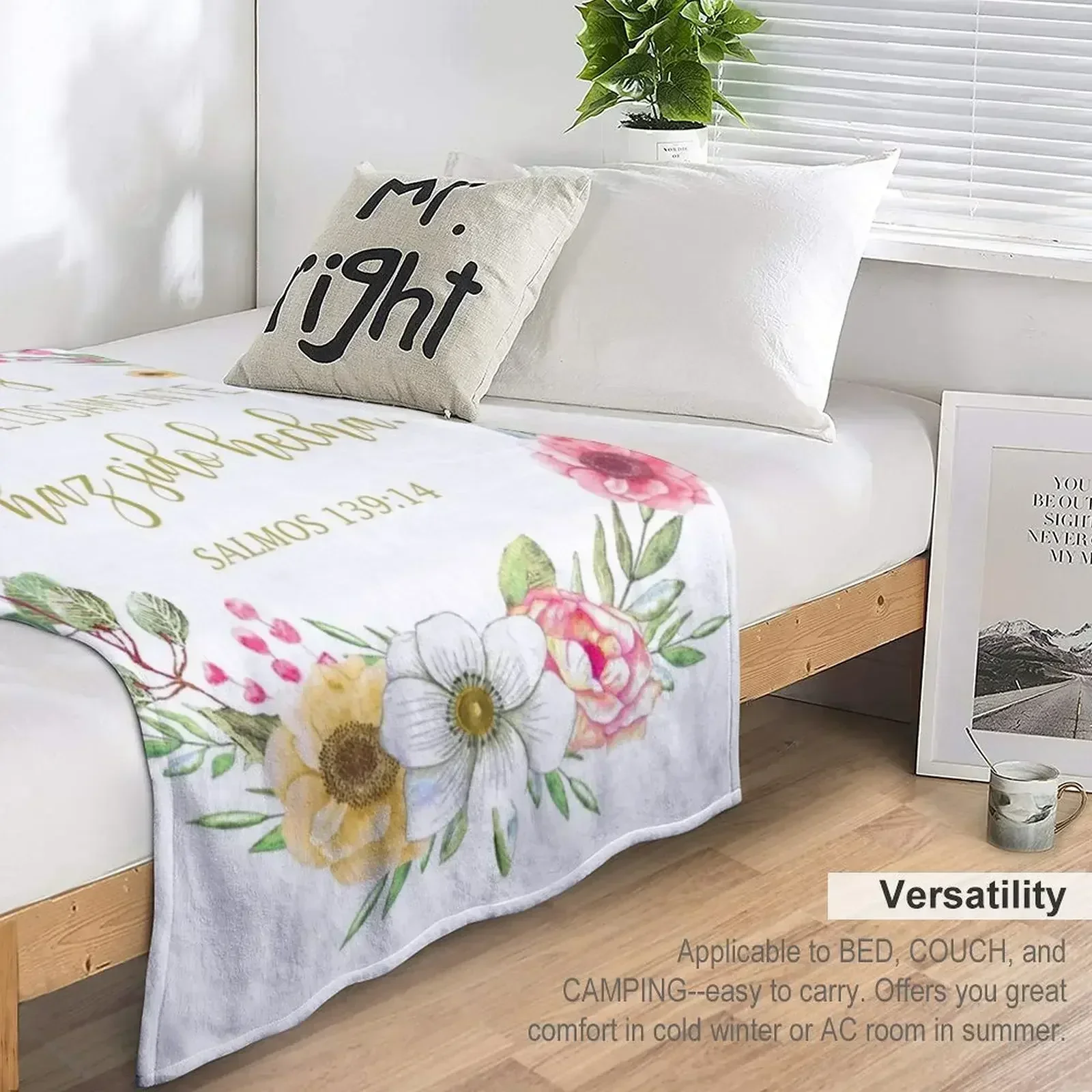 Asombrosa y maravillosamente haz sido hecha spanish bible verse Throw Blanket Giant Sofa funny gift Blankets