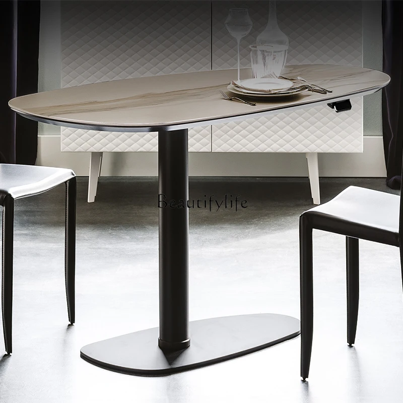 Подъемный мобильный стол итальянская скальная плита минималистичный