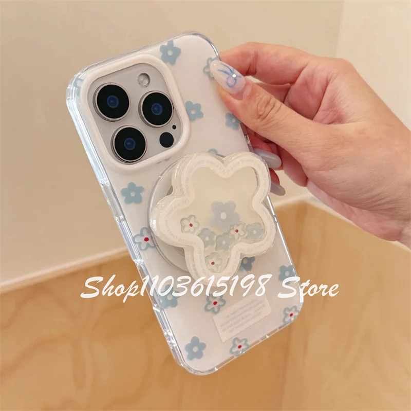 Фото Корейский милый цветок встряхивание магнитный держатель телефона Griptok Grip Tok подставка для телефона поддержка iPhone для Magsafe аксессуары Smart Tok №5