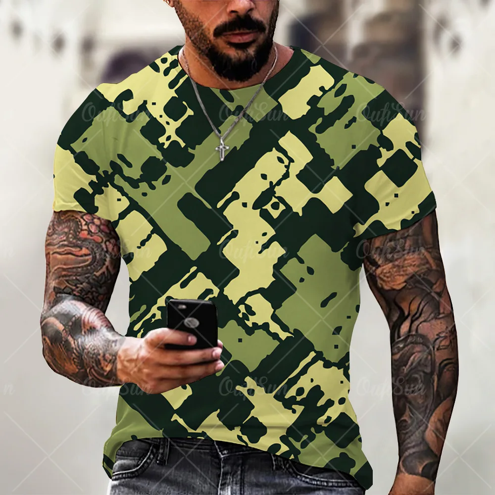 

Camouflage Pattern Summer Men 3D Printed T Shirt Free Shipping Round Neck Short Sleeve Plus Size Top camisetas