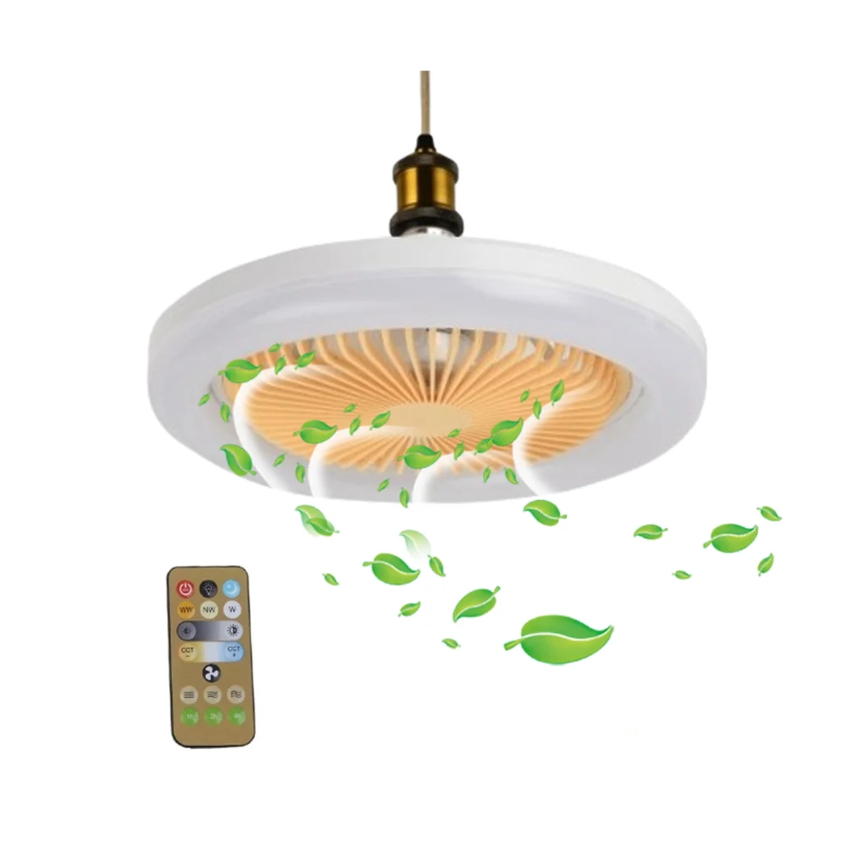 

Ceiling Fan with Light 30W Remote Control Indoor LED Light