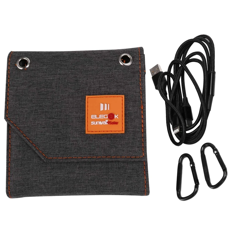 

ELEGEEK 8W Foldable Solar Panel 5V Portable Battery Charger USB Port Outdoor Waterproof Power Bank For Phone PC Car RV Boat