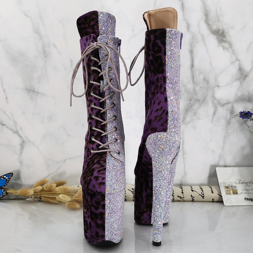 Leecabe  20CM/8inches Pole dancing shoes High Heel platform Pole Dance boot