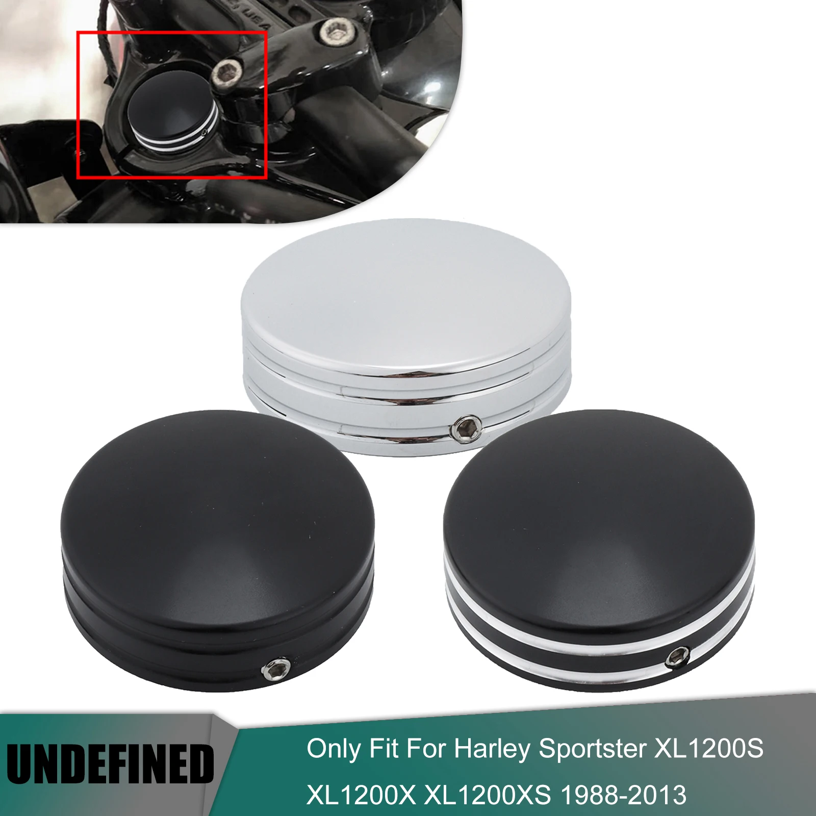 

Motorcycle CNC Aluminum Chrome Upper Fork Stem Covers Caps For Harley Sportster XL1200S XL1200X XL1200XS 1988-2013