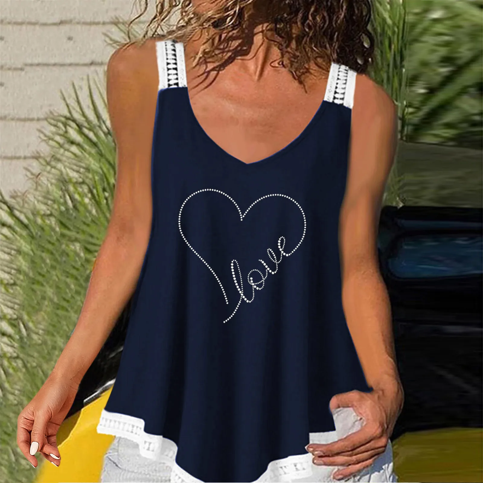 

Женская кружевная Асимметричная кофта на бретельках с принтом в виде страз