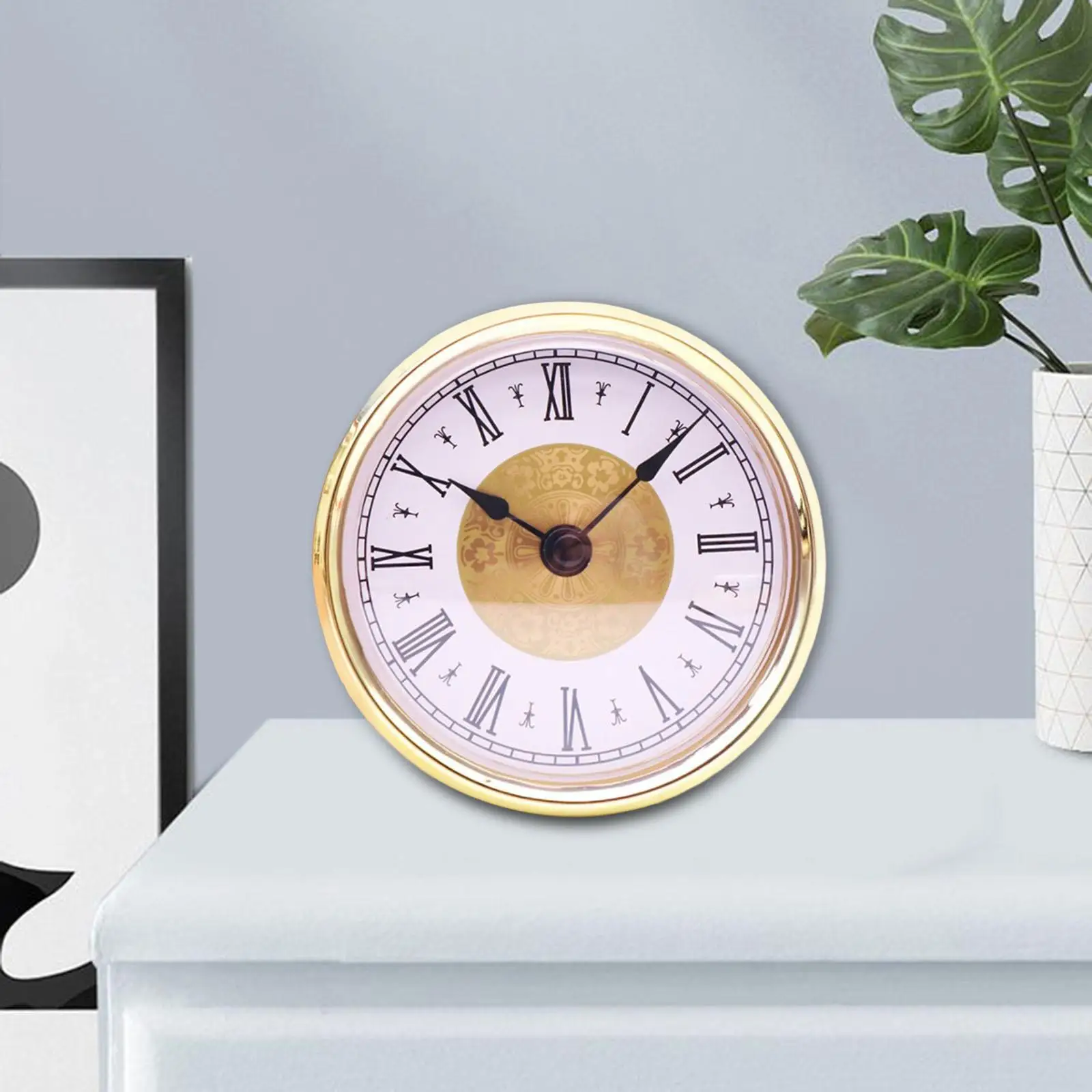 

1PC Roman Numeral Movement Insert Gold Trim Clock Quartz Movement Mechanism Repair Replacement Classic Mute Essential Tools