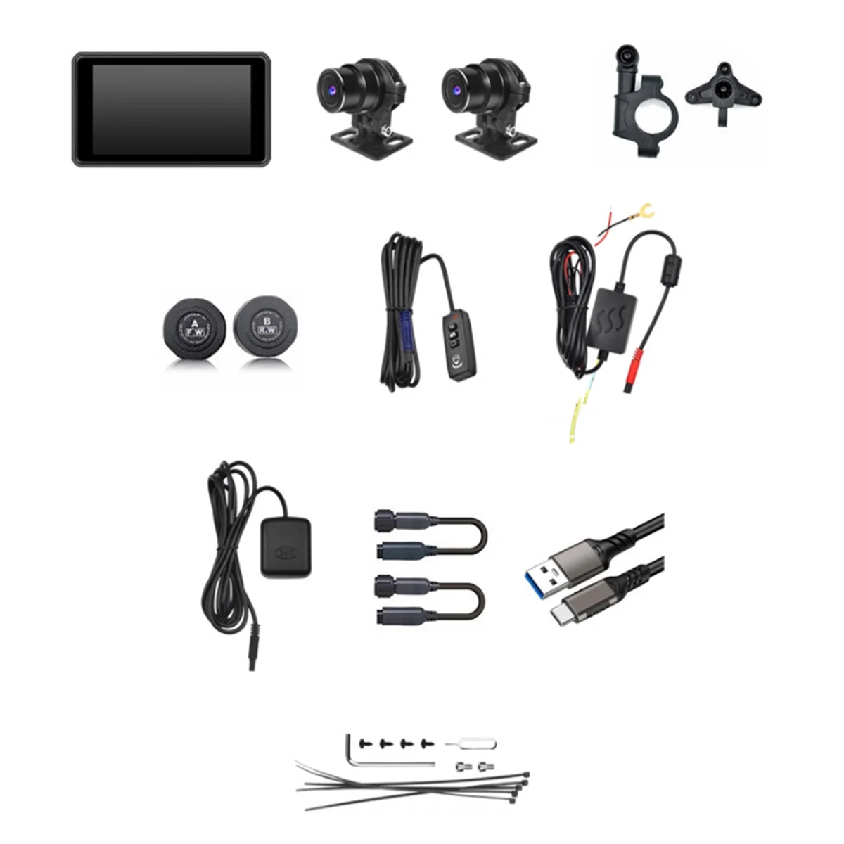 Мотоциклетный видеорегистратор Carplay Android Авто TPMS двойные HD 2K камеры GPS 5-дюймовый