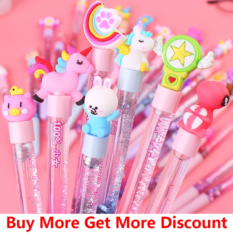 

Magic Wand Ballpoint Pen Little Fairy Gel Pen Colors Crystal Liquid Quicksand Creative Office 0.5mm Writing Tool School Supplies
