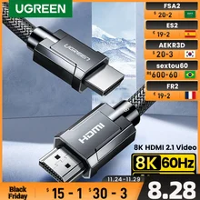 UGREEN 8K HDMI Cable for Xiaomi TV Box PS5 USB HUB Ultra High Speed Certified 8K@60Hz HDMI 2.1 Cable 48Gbps eARC Dolby Vision HD
