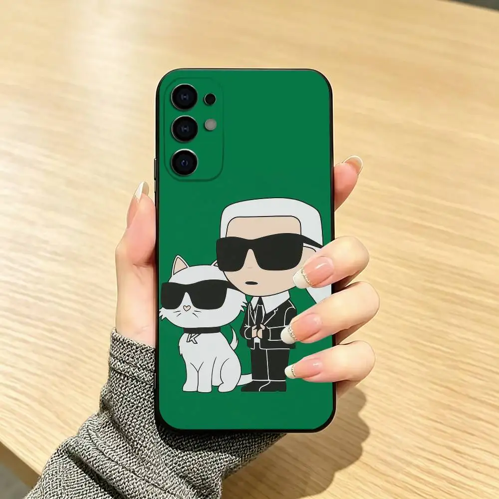 Фото Чехол для телефона Karl Lagerfeld Cat Gift, черный, силиконовый, мягкий, для Samsung S25, S24, S21, S22, S23, S30, Ultra, S20, Plus, Fe, Lite №3