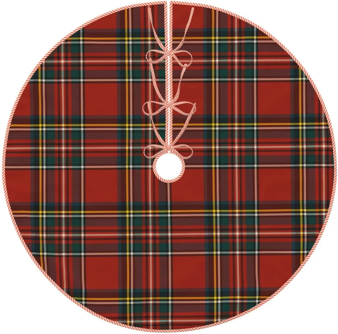 Юбка для рождественской елки Льняная юбка Malcolm Family Tartan Темно-синяя и зеленая