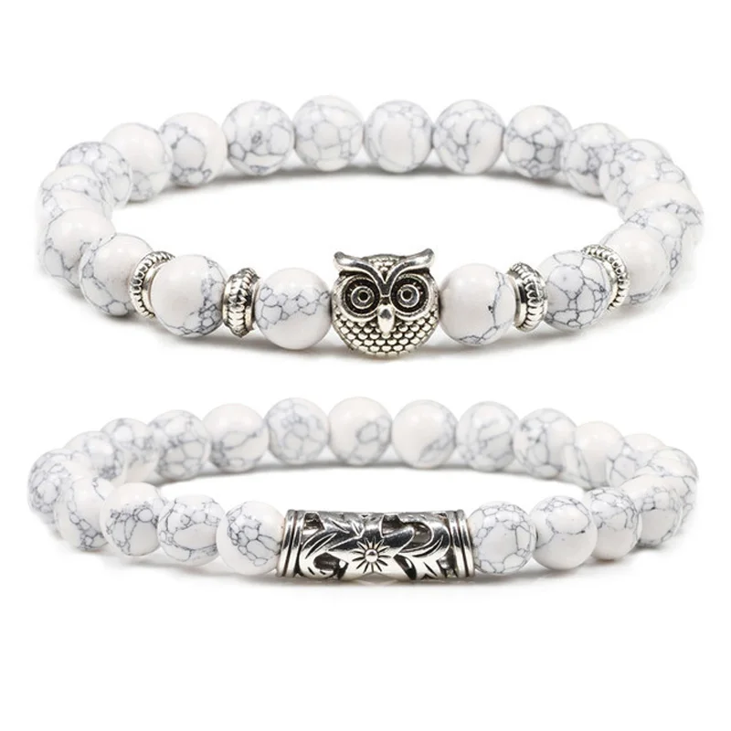 Бусины из натурального камня женский и мужской браслет искусственного малахита