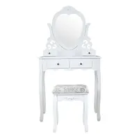 Light Luxury Italian Dressing Table Storage Cabinet Integrated Makeup Table Glass Simple Vanity Table With LED Mirror 4 Drawers