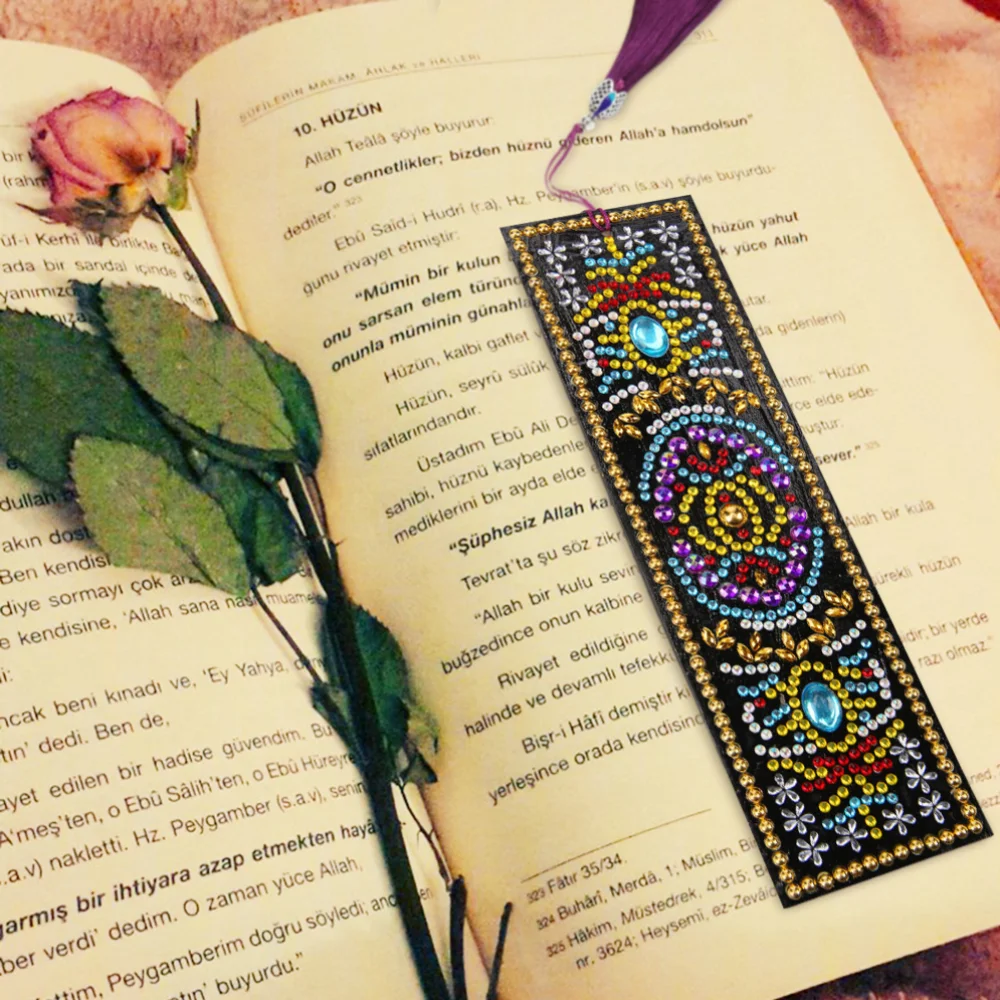 1 шт. закладки для книг из искусственной кожи с рисунком мандалы