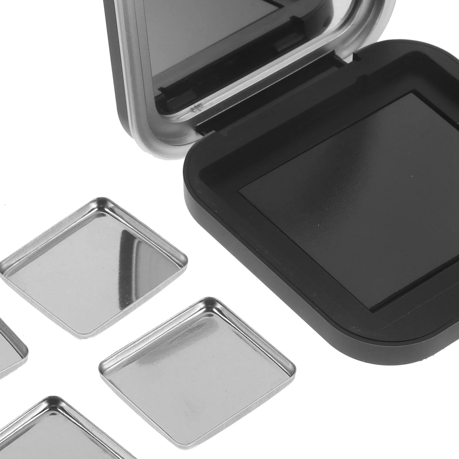 2 шт. румяна для макияжа коробка теней век зеркальные палитры пудра пустое черное