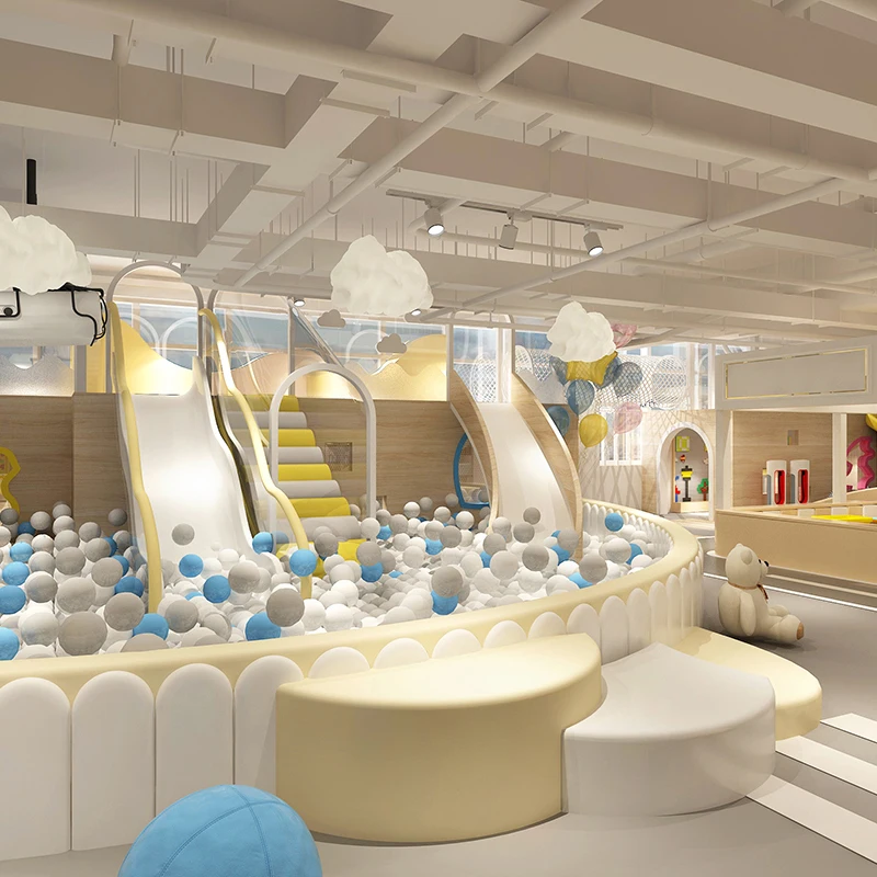 Детская пластиковая горка для слайда слайд мяч мягкая игровая площадка малышей