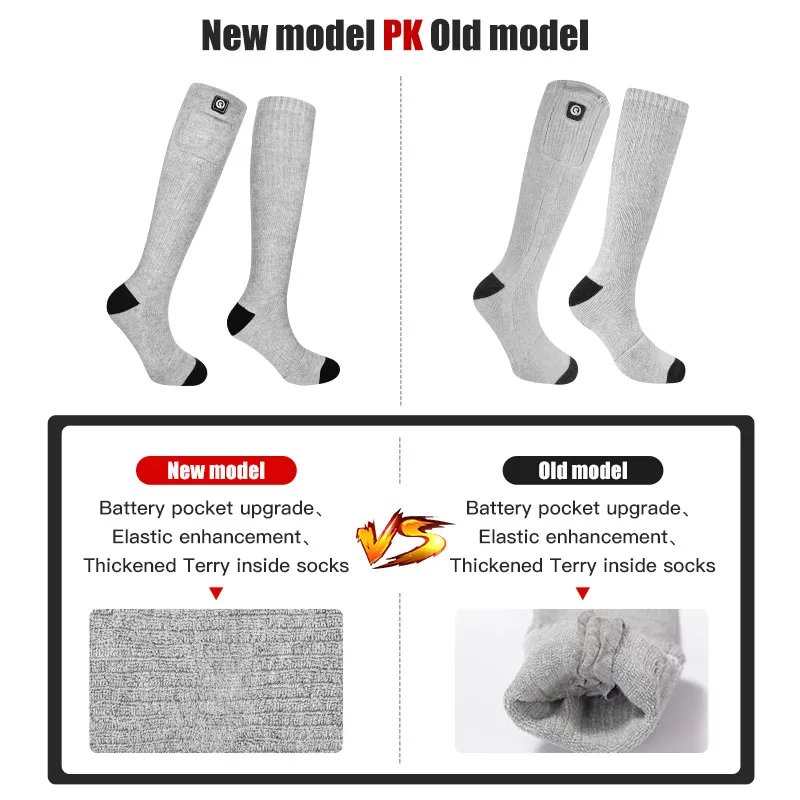 Зимние мужские носки с подогревом снежного оленя перезаряжаемые аксессуары для