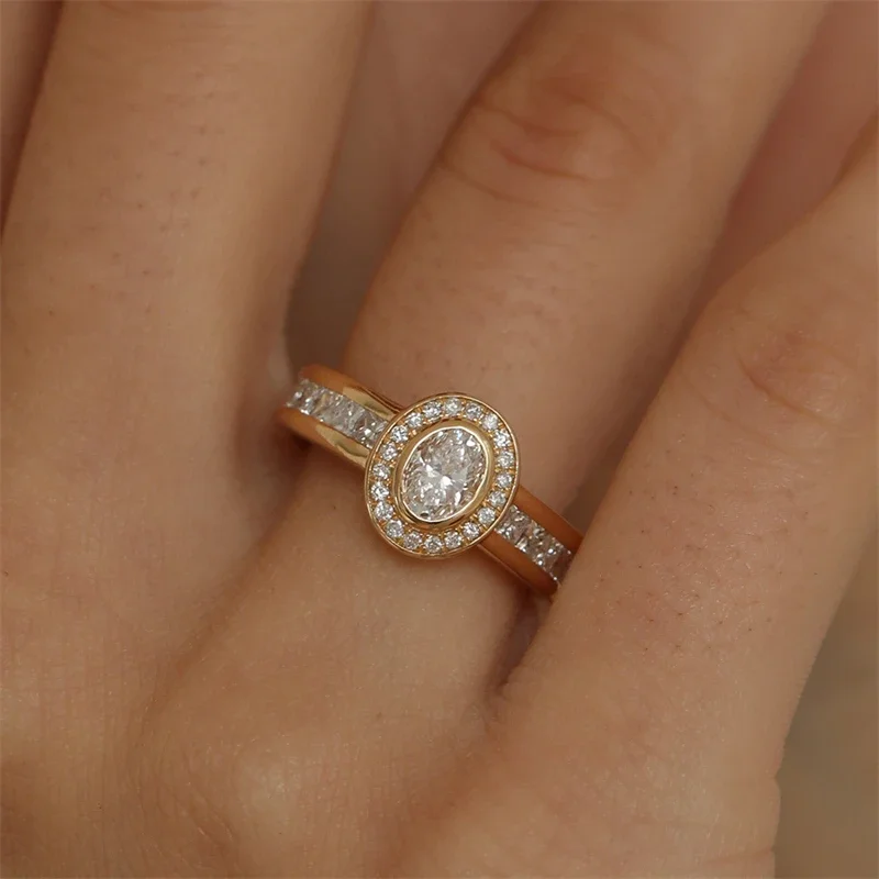 Модное регулируемое кольцо с геометрическим рисунком циркона для женщин