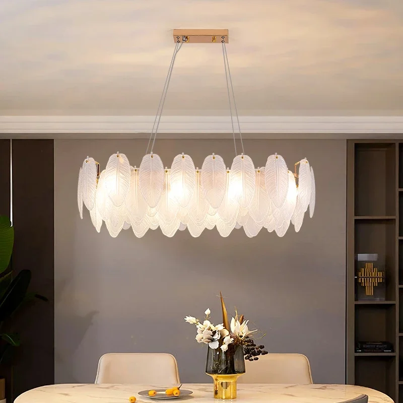 

Light Led Art Chandelier Pendant Lamp Modern Luxury Crystal Feather Nordic Simple Living Dining Bedroom Hotel Decor Hanglamp