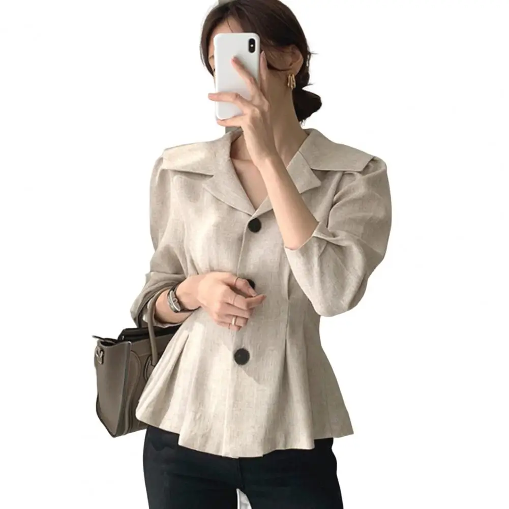 

Женская рубашка, блейзер с воротником с лацканами, Облегающая рубашка с длинным рукавом, рубашка на пуговицах, блузы для женщин