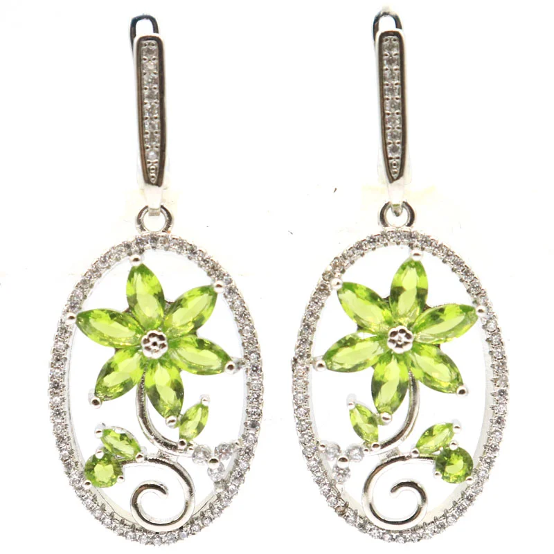 Женские серьги из серебра, 44 х18 мм