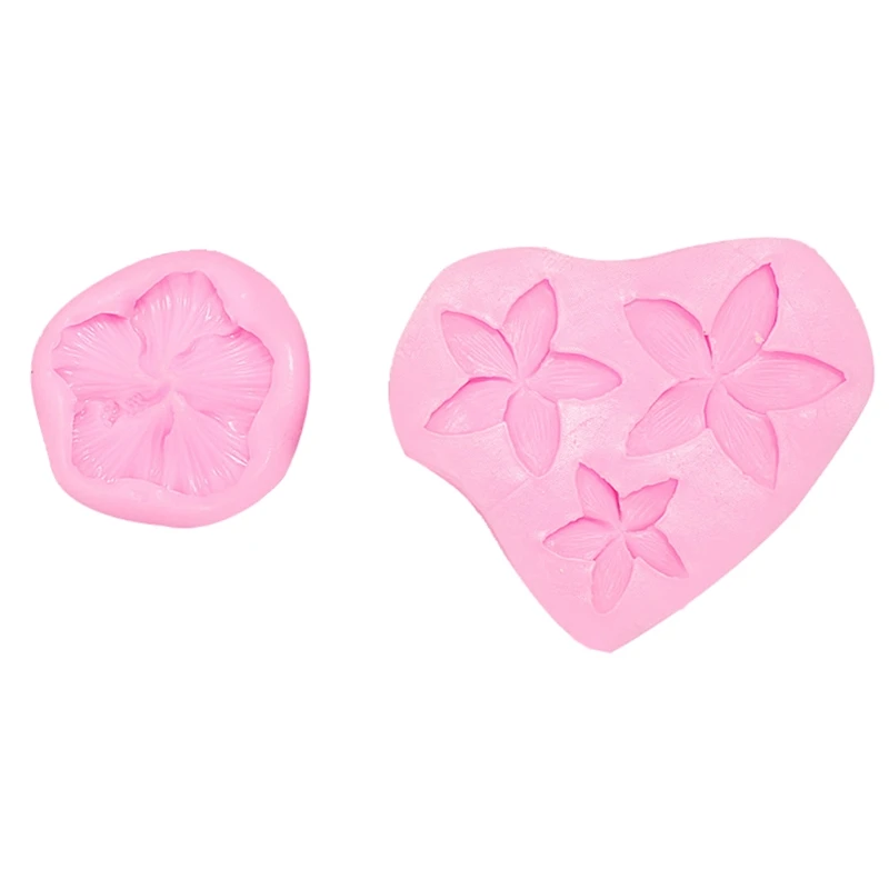 

3D Fondant Silicone Molds Hibiscus Flower Baking Molds for Candy Chocolate DIY