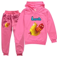 larvaing red yellow girls clothing sets children fashion hoodies and pant set kids clothing spring autumn sports suit tracksuit