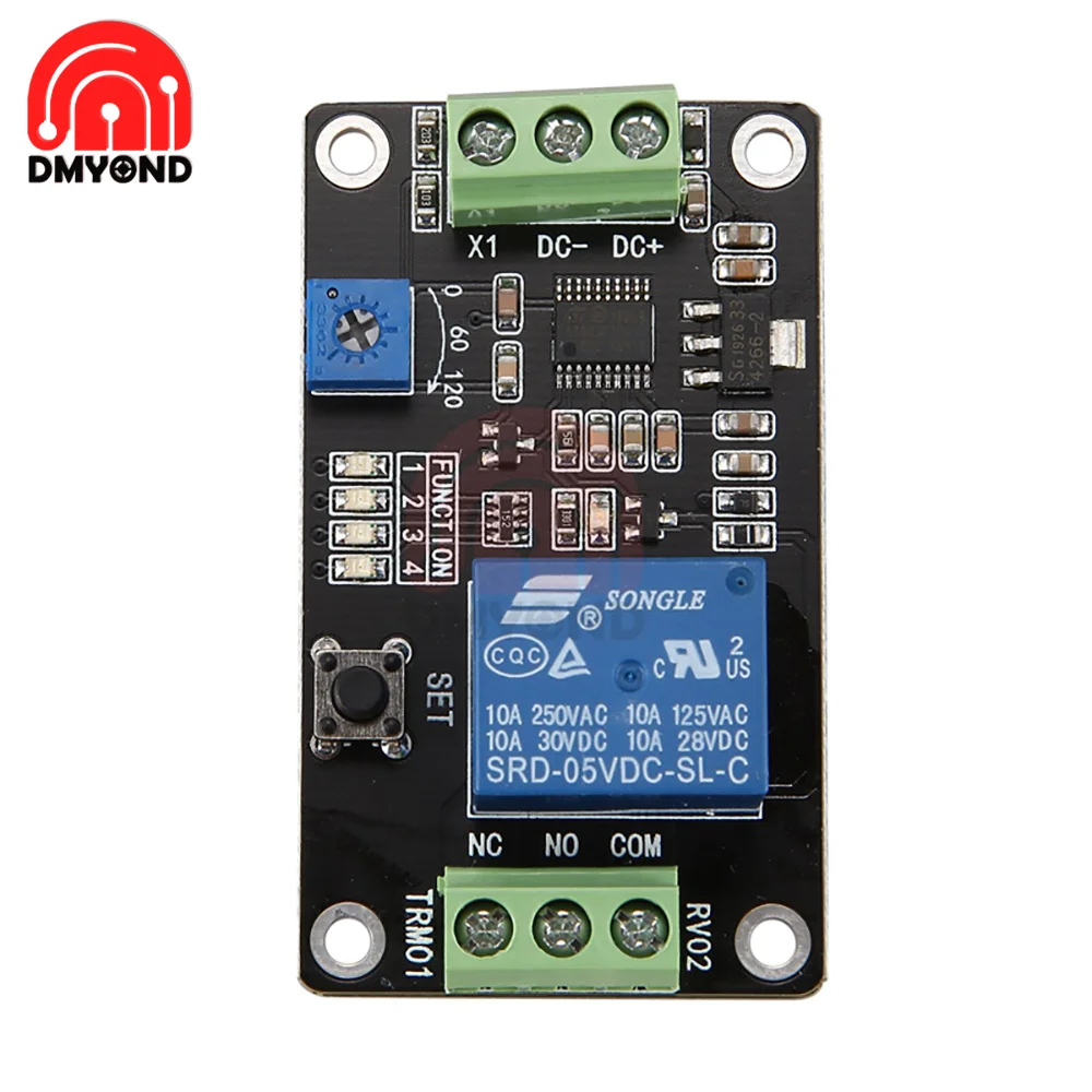 

TRM01 реле таймера задержки Многофункциональное реле времени задержки с самоблокировкой реле задержки запуска DC 5V/12V/24V