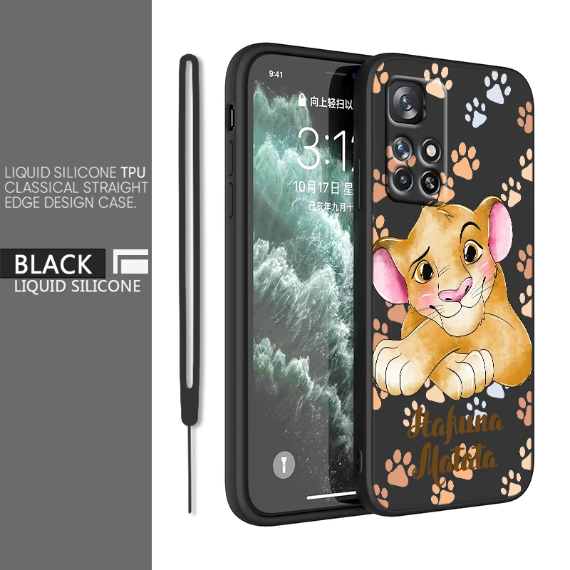 

Disney Lion King For Redmi K60 K50 K40 K30 K20 10C X 9C T AT A 8A 7A Gaming Pro Plus Liquid Rope Silicone Phone Case