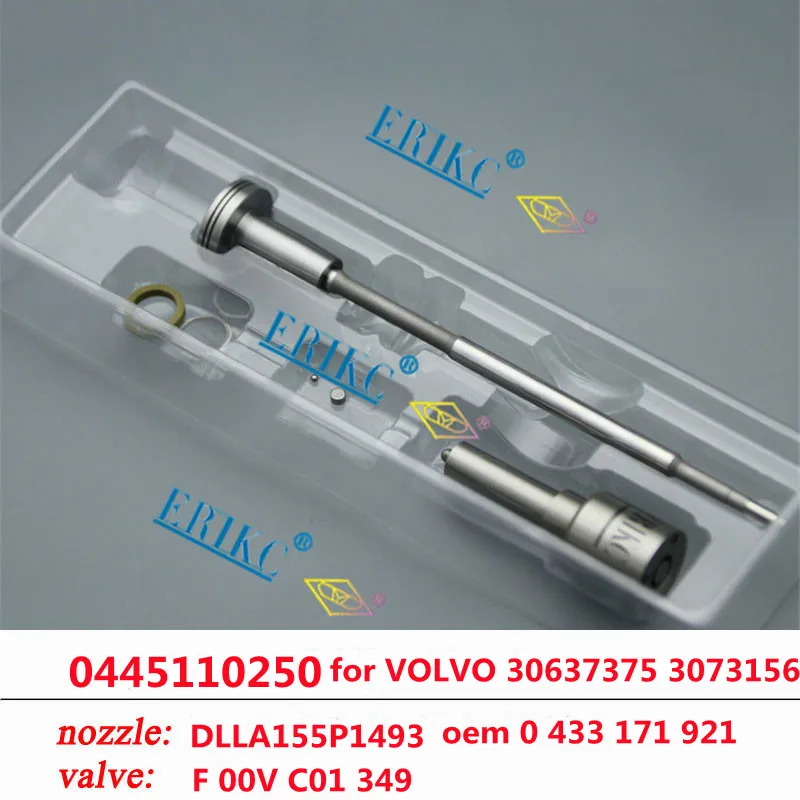 ERIKC 0445110250 ремонтные комплекты DLLA152P1507 + F 00R J02 246 клапан для форсунки Bosch Common Rail