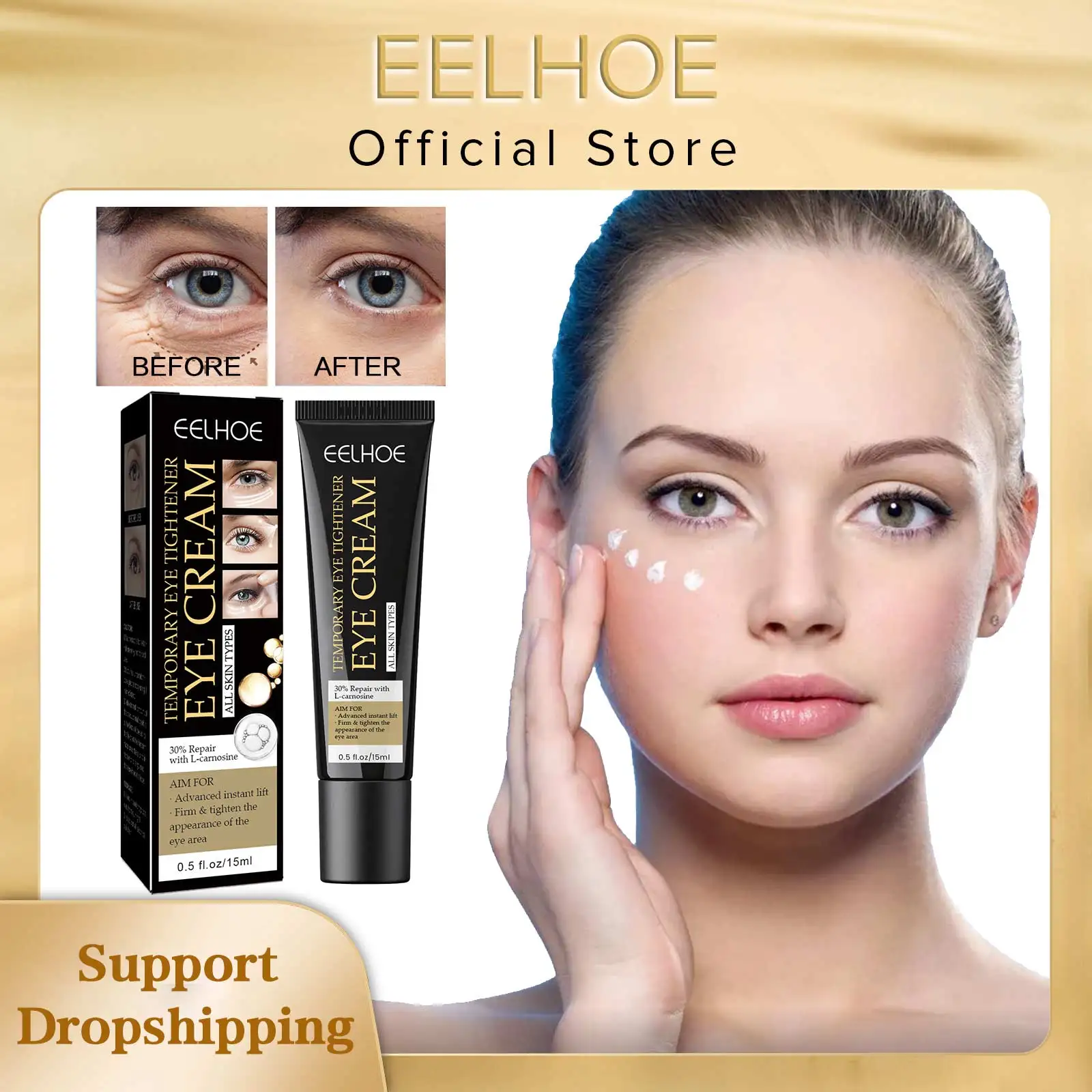 EELHOE Anti Wrinkle Eye Cream Remove Eye Bags Puffiness Lifting Firming Smooth Skin Care Moisturizing Instant Eye Massage Cream